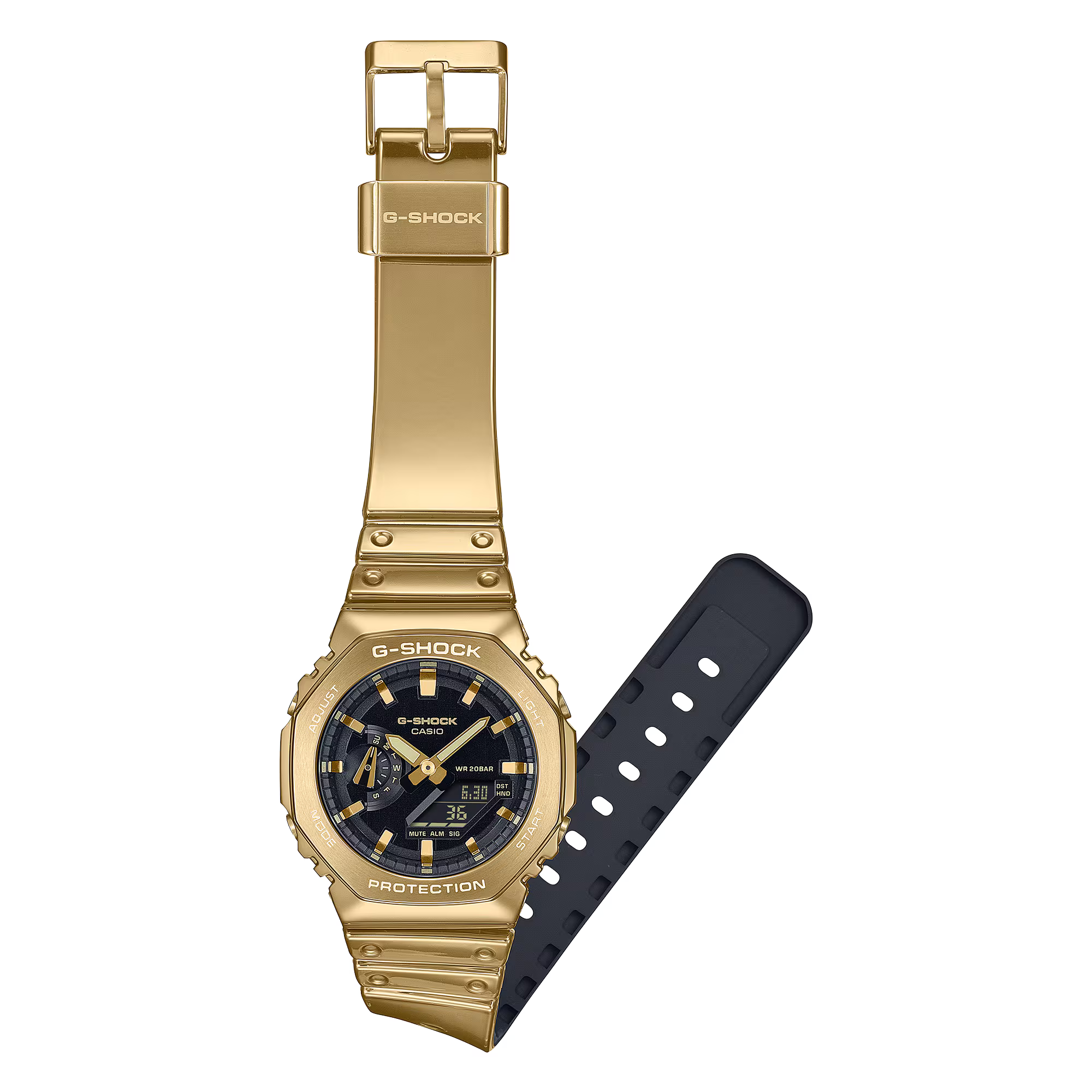 GM-2100YMG-9A | Gold Watch with Silicone Watch Band