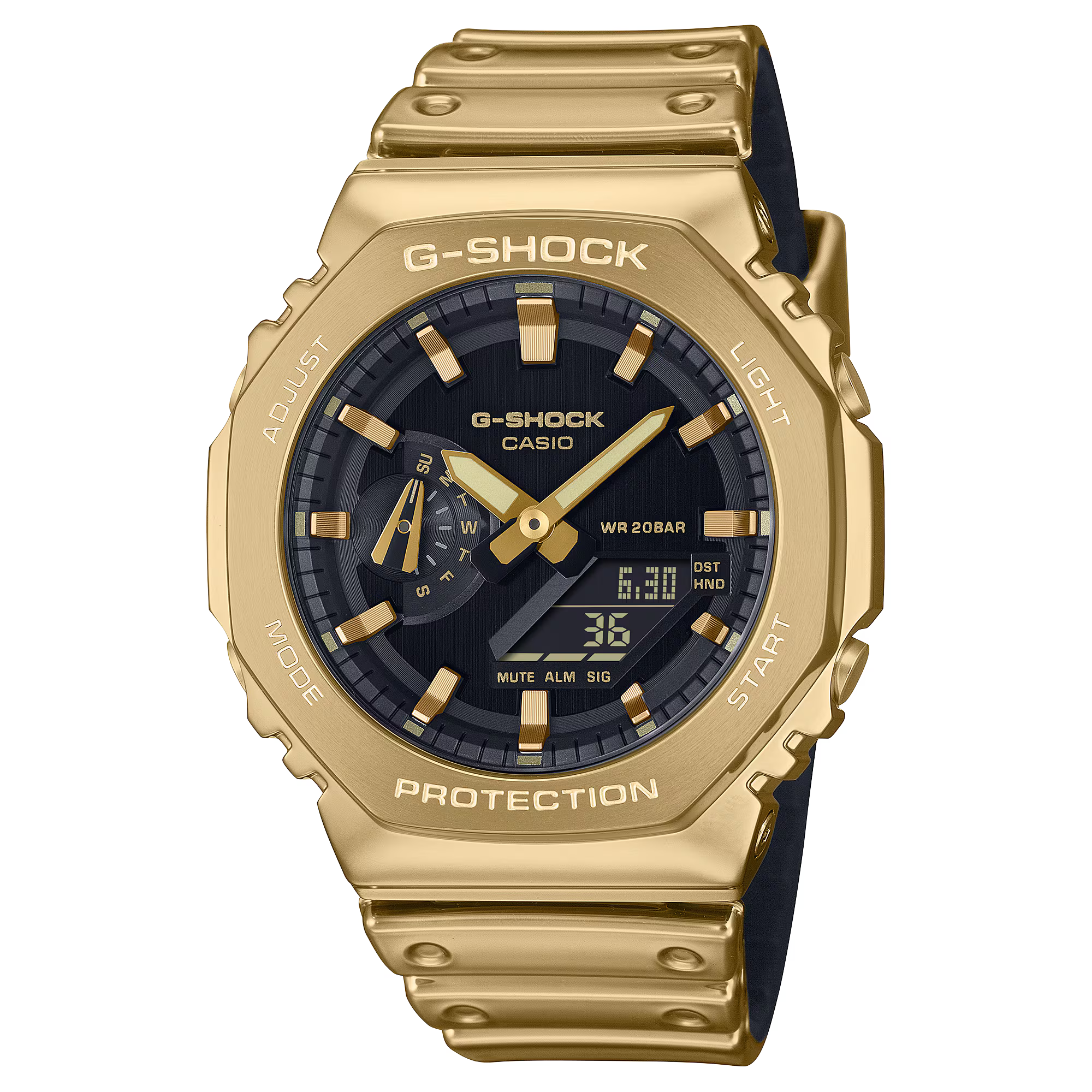 GM-2100YMG-9A | Gold Watch with Silicone Watch Band